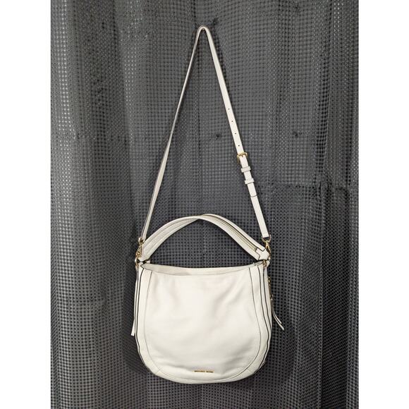 MICHAEL KORS! WHITE GENUINE PEBBLED LEATHER PURSE, HANDBAG, CROSSBODY, BAG! - Picture 2 of 11